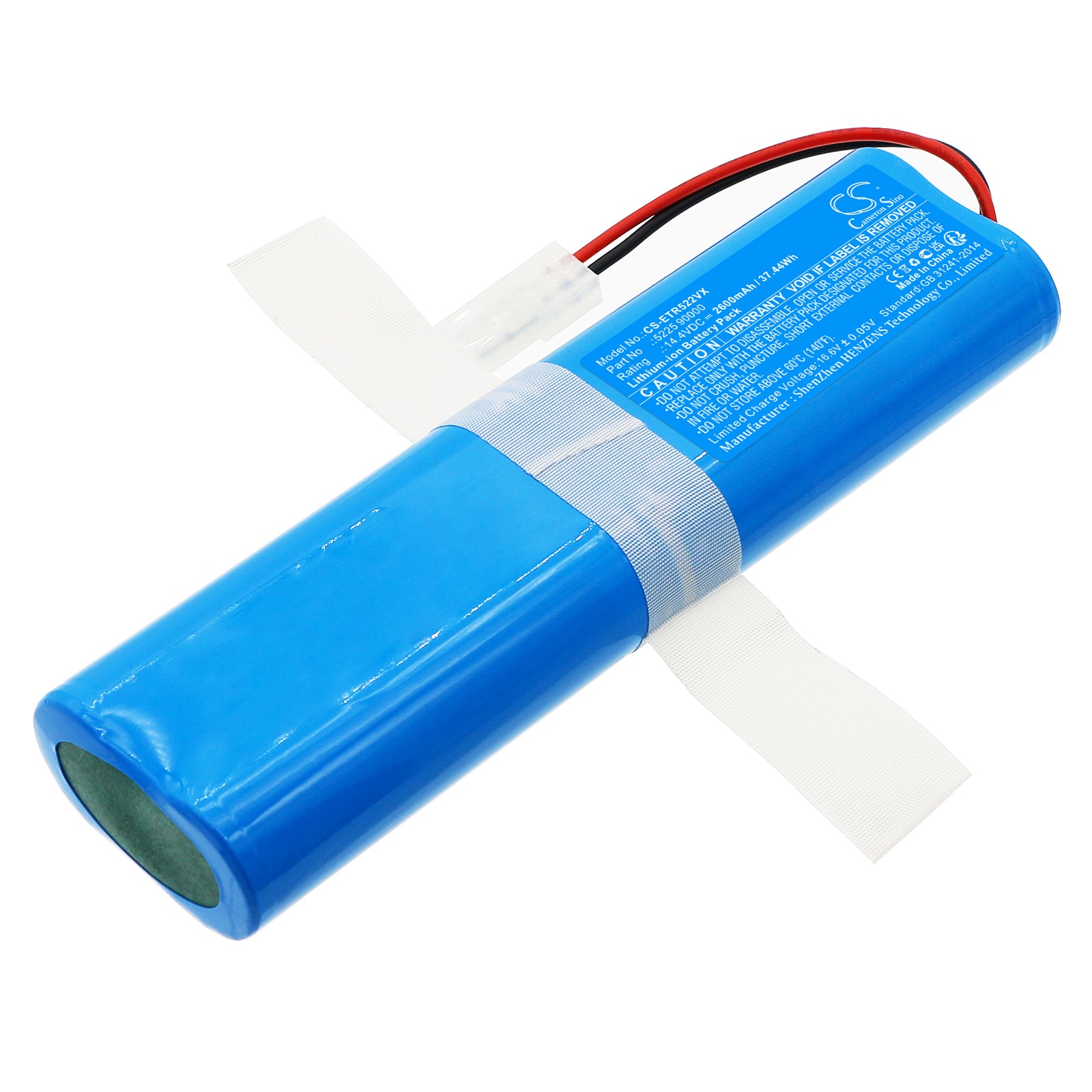 2600mAh Replacement Battery for ETA Raggio Eco 3225, 5225 & 360 S6 Robot Vacuum - 14.4V 37.44Wh Li-ion