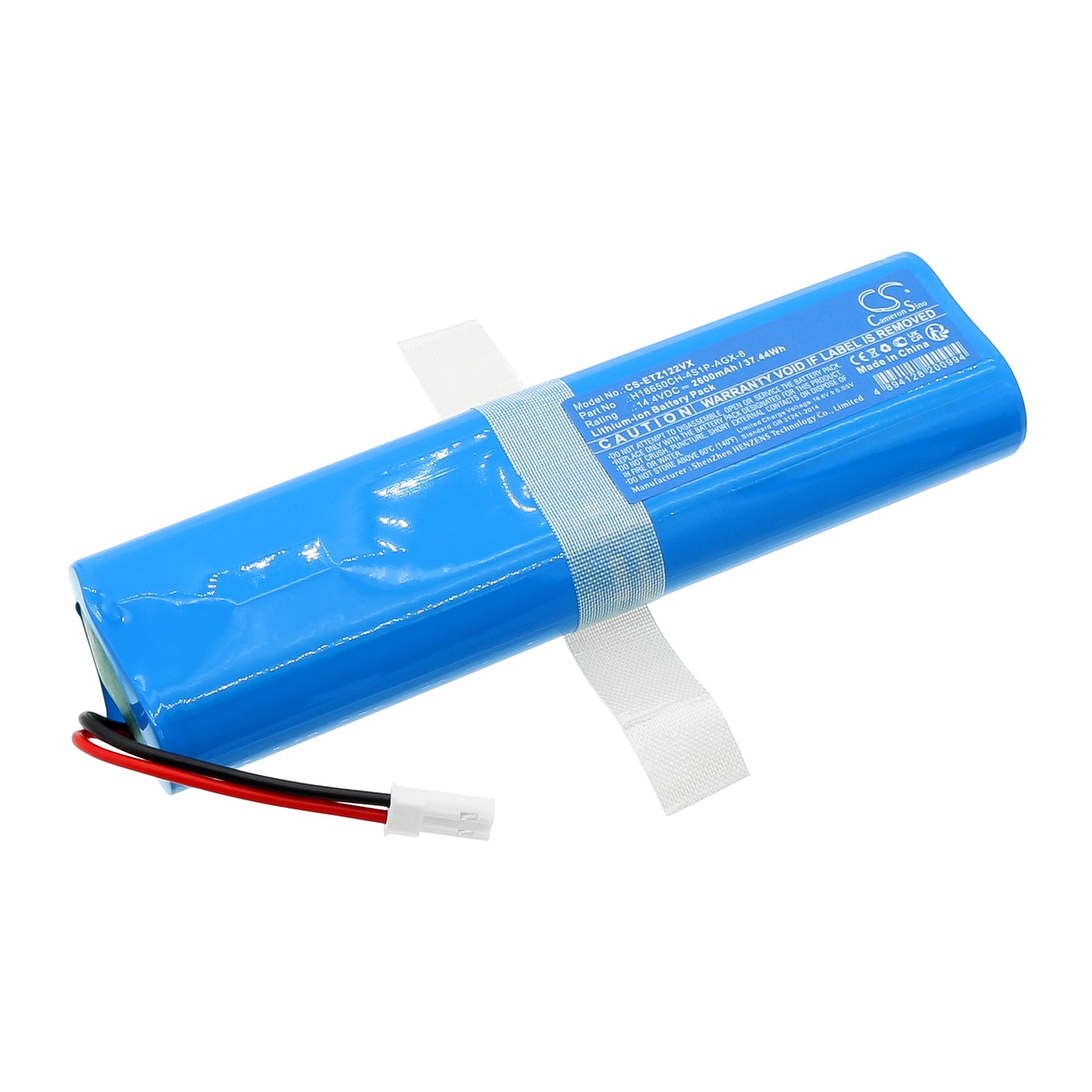 2600mAh 14.4V Li-ion Replacement Battery for ETA 1227 Zero Vacuum, H18650CH-4S1P-AGX-8 (132.5x36.9x20mm)