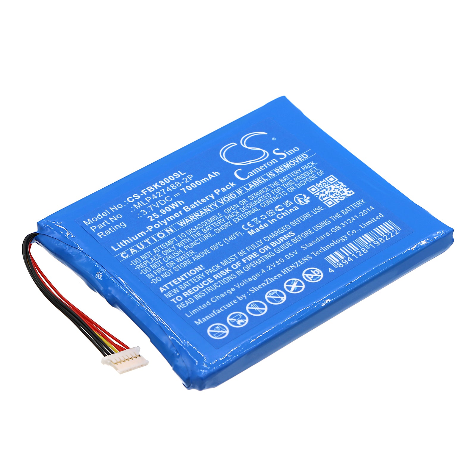7000mAh Replacement Battery for Fieldbook K80/K80 G2 & Rugline RT86 Industrial Tablets (3.7V, 25.9Wh)
