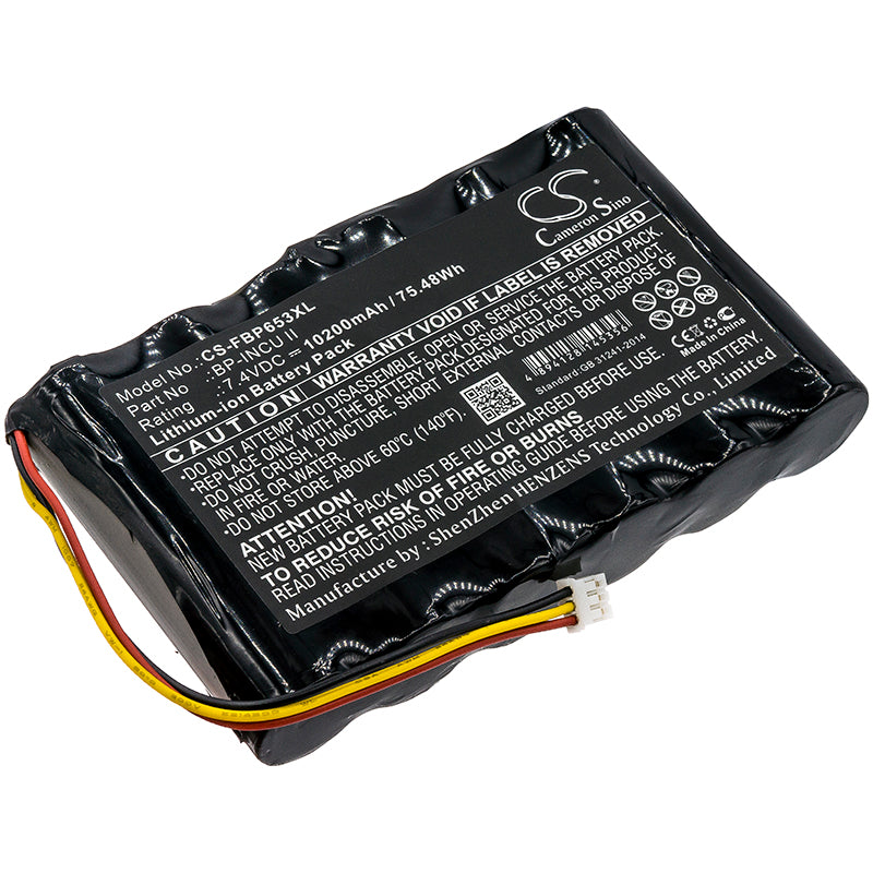 10200mAh Li-ion Replacement Battery for Fluke Biomedical INCU II Analyzer, 7.4V 75.48Wh - Incubator & Warmer Power