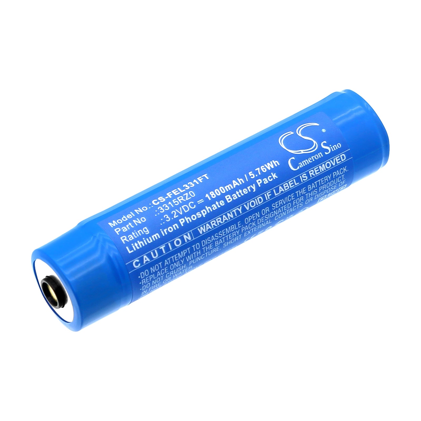 1800mAh 3.2V LiFePO4 Battery for Peli 3315RZ0 LED Flashlight Replacement (78.9x18.6x18.6mm)