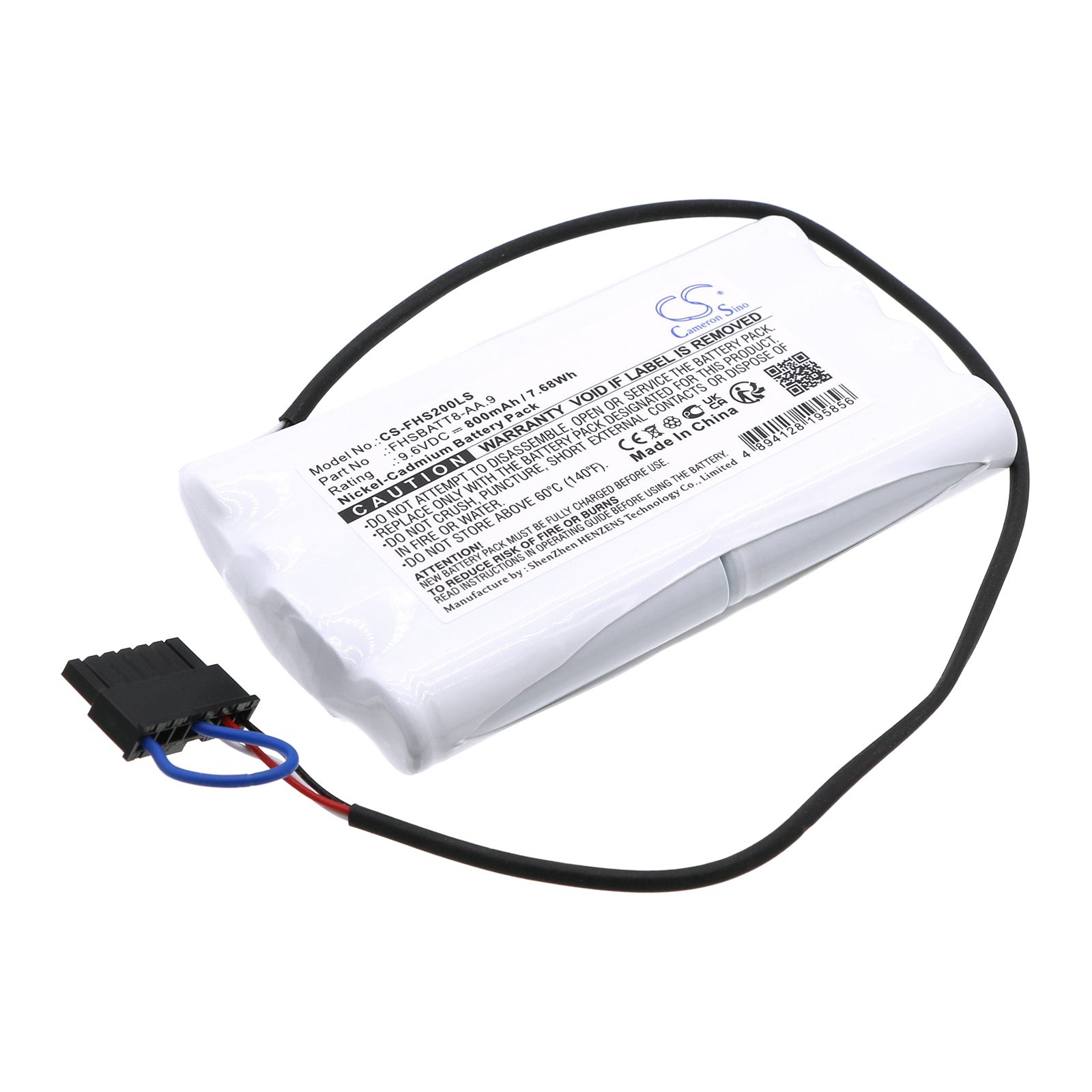 9.6V 800mAh Ni-CD Battery - Fulham Hotspot 2 Emergency Light Replacement (101x57x15mm)