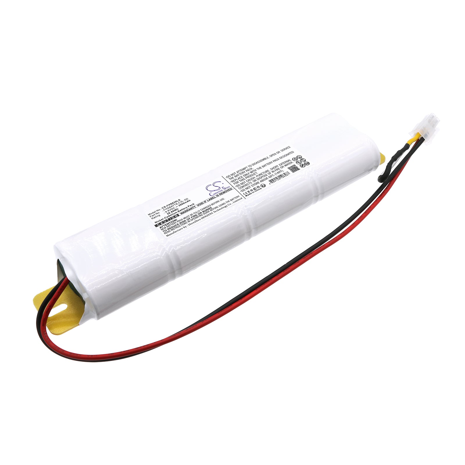 9.6V 3000mAh Ni-CD Emergency Light Battery for Fulham FHSBATT8-C3L-SD - Replacement Pack (234x51.3x27mm, 28.8Wh)