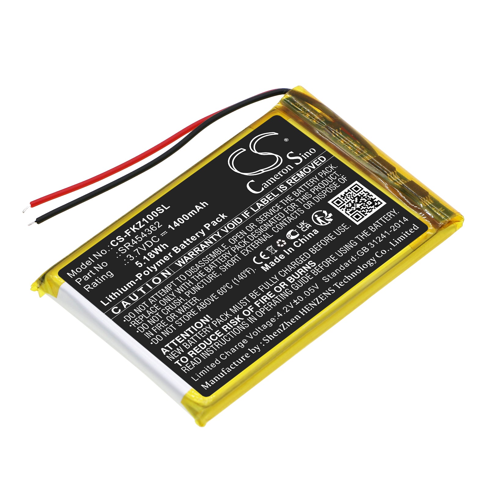 1400mAh 3.7V Li-Polymer Replacement Battery for Falk NEO 620 & NEO 640 GPS Navigators - SR454362