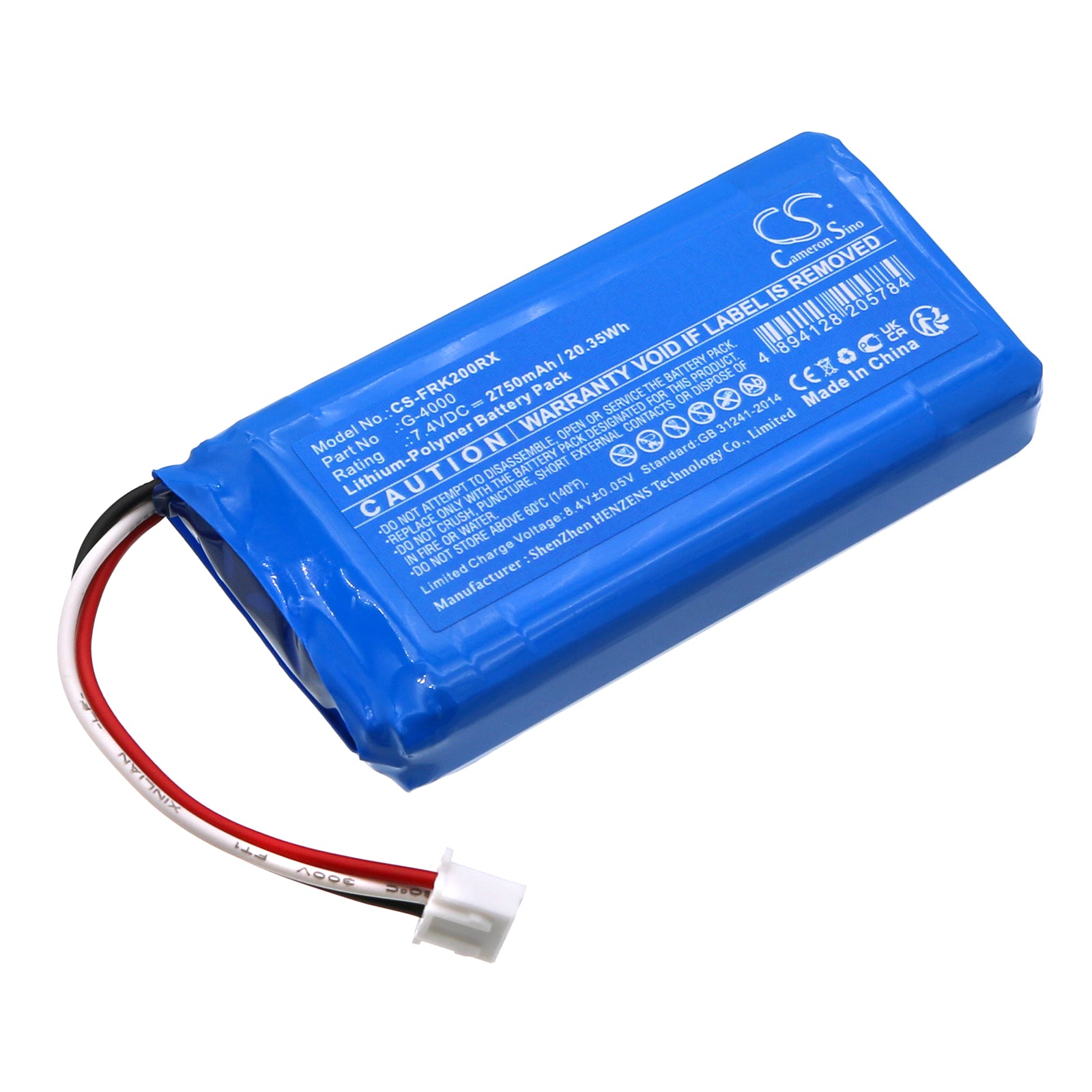 2750mAh 7.4V Li-Poly Battery for FrSky X20/X18 Transmitters - Enhanced Capacity, G-4000 Upgrade
