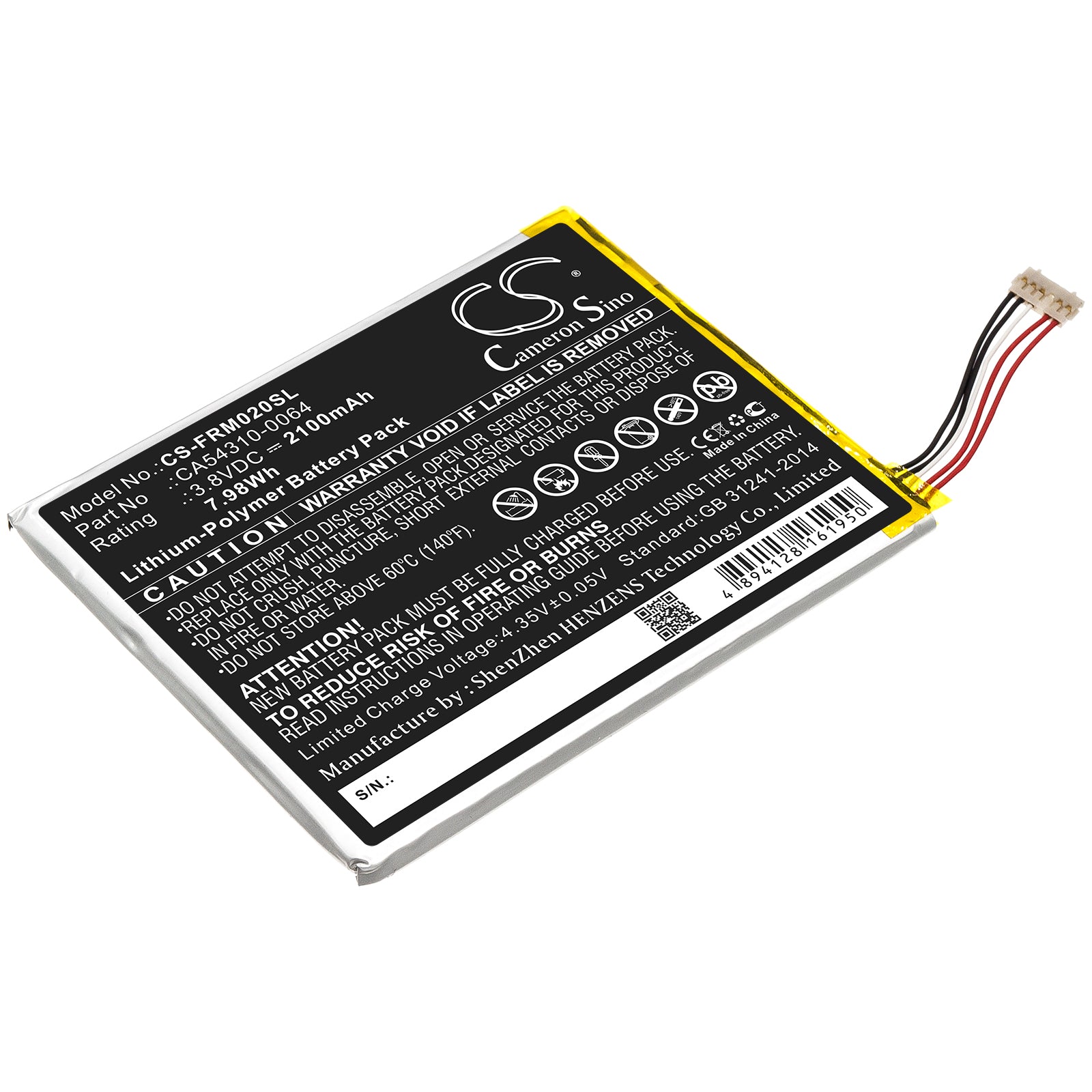 2100mAh Replacement Battery for Fujitsu Arrows M02 RM02 F-01H - 3.8V Li-Polymer Smartphone Battery