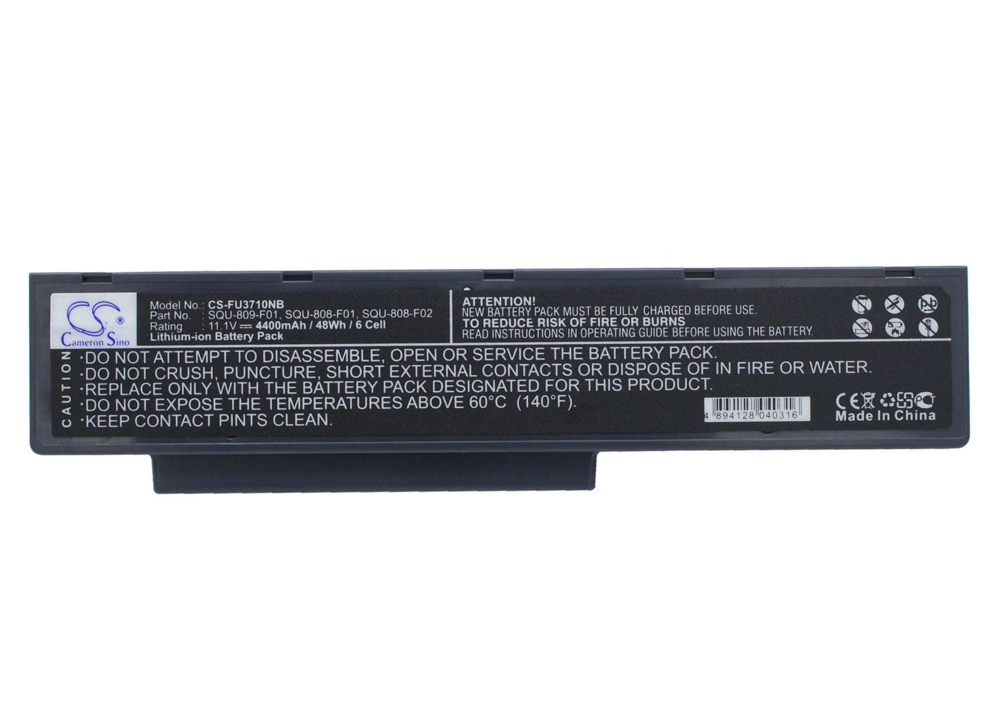 4400mAh Battery Replacement for Fujitsu Amilo Li3710 Li3910 Pi3560 Laptop - 11.1V, 48.84Wh
