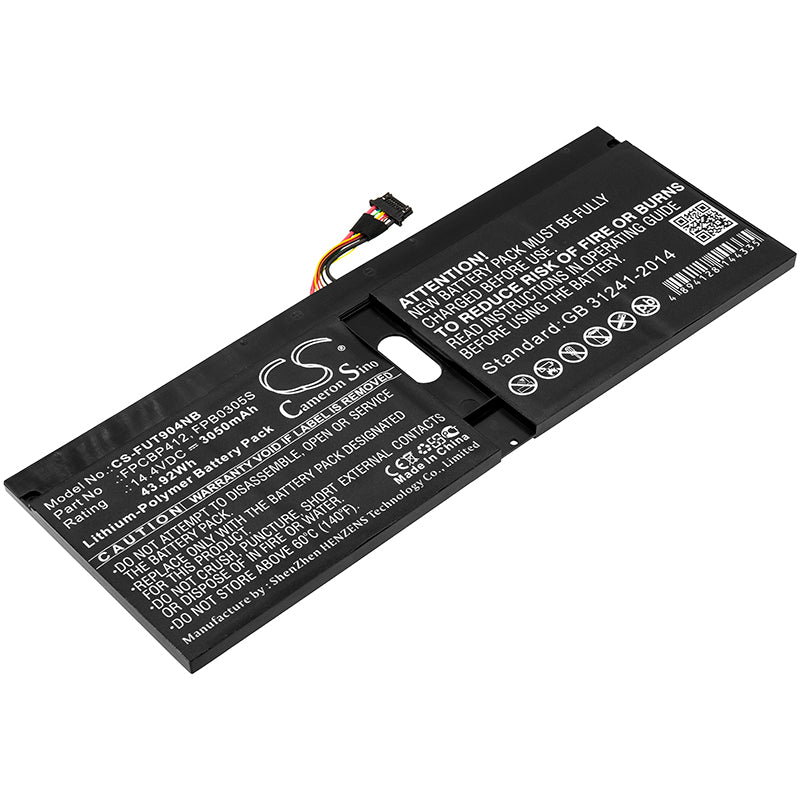 43.92Wh 3050mAh Replacement Battery for Fujitsu Lifebook U904 Series - FPCBP412, FPB0305S - 14.4V Li-Polymer Laptop Battery