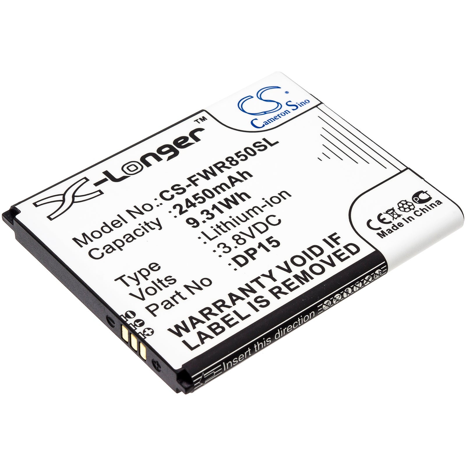 2450mAh Replacement Battery for Franklin R850 T9 R717 R871 Hotspot - 3.8V Li-ion Extended Life