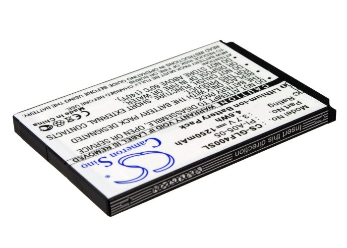 1250mAh Replacement Battery for Golf Buddy GPS - World, Color, DSC-GB400, Navigator - 3.7V Li-ion, 64.9x44.1x5.52mm