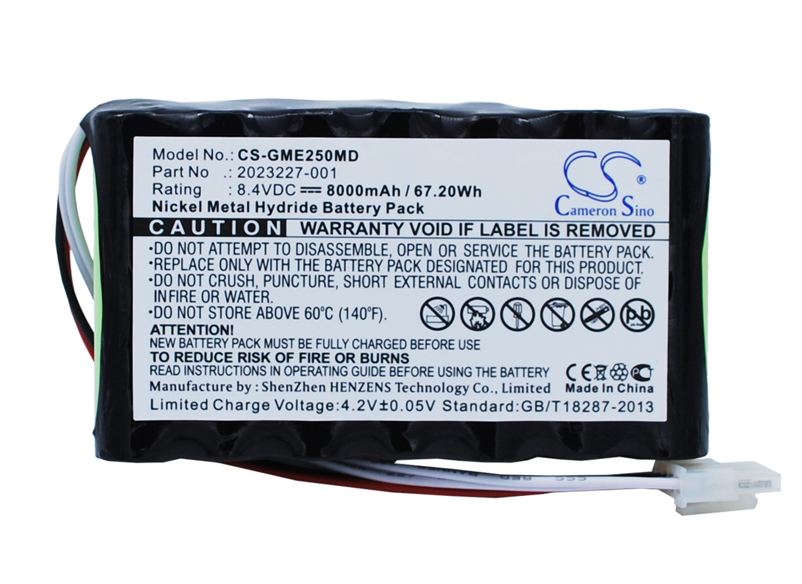 8.4V 8000mAh Ni-MH Battery for GE/Hellige Monitors & Anesthesia: Dash 2500, CARESCAPE B850, Voluson P8