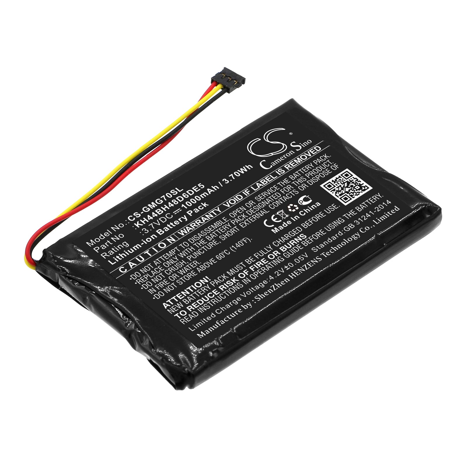 Garmin Approach G7 GPS Navigator Battery - 1000mAh, 3.7V Li-ion Replacement, 52x34x6mm - Golf GPS Battery
