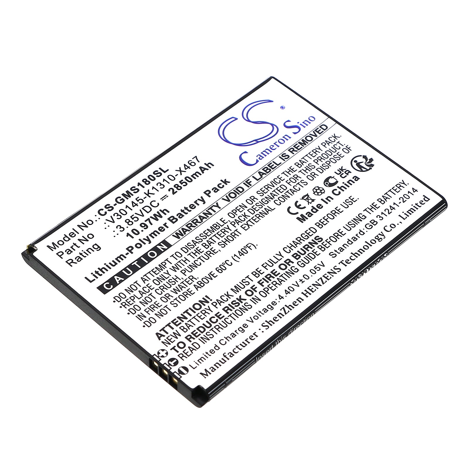 Gigaset GS180 Replacement Battery: 2850mAh, 3.85V Lithium-ion - V30145-K1310-X467, Phone Power Solution