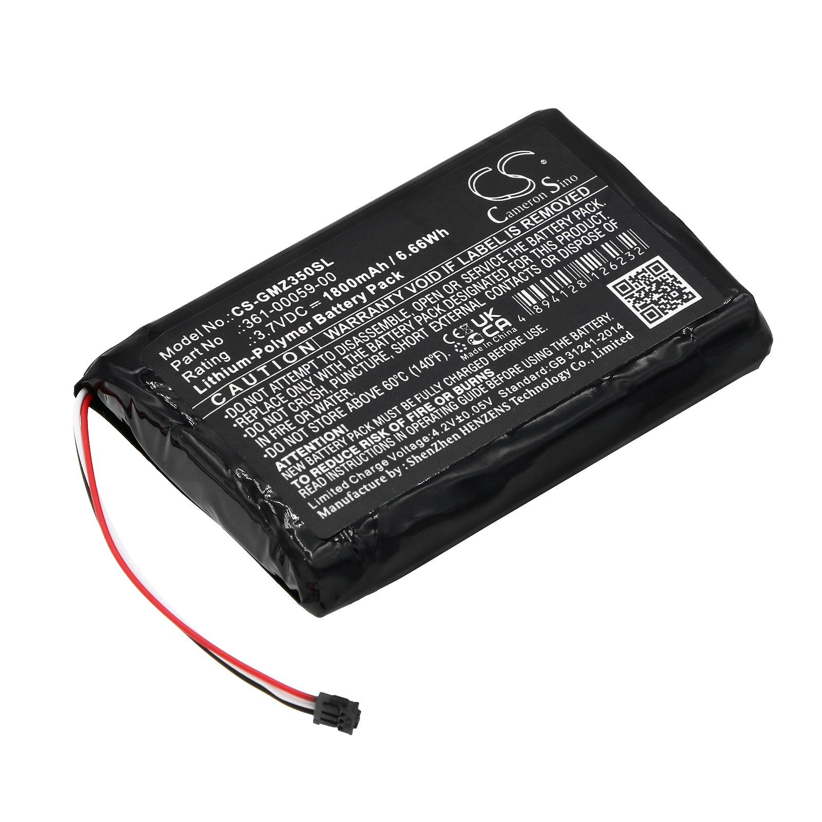 1800mAh Replacement Battery for Garmin ZUMO 350LM 390LM 340LMGPS Navigator, Part 361-00059-00/01 - GPS Navigation Battery