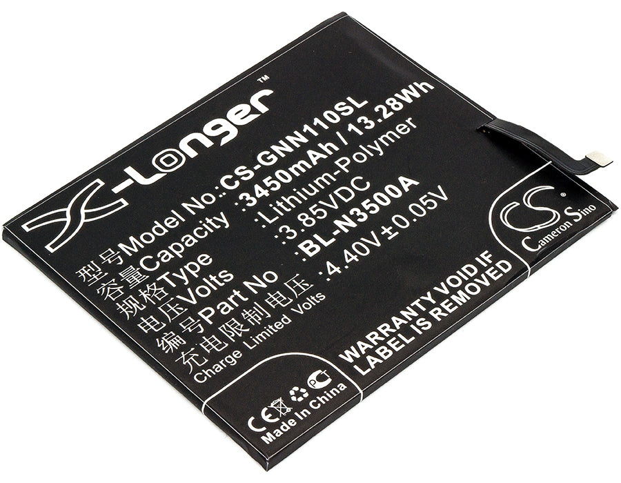 GIONEE Elife S10 Battery: 3450mAh, 3.85V Li-Polymer Replacement Battery (Dual SIM/TD-LTE Compatible)