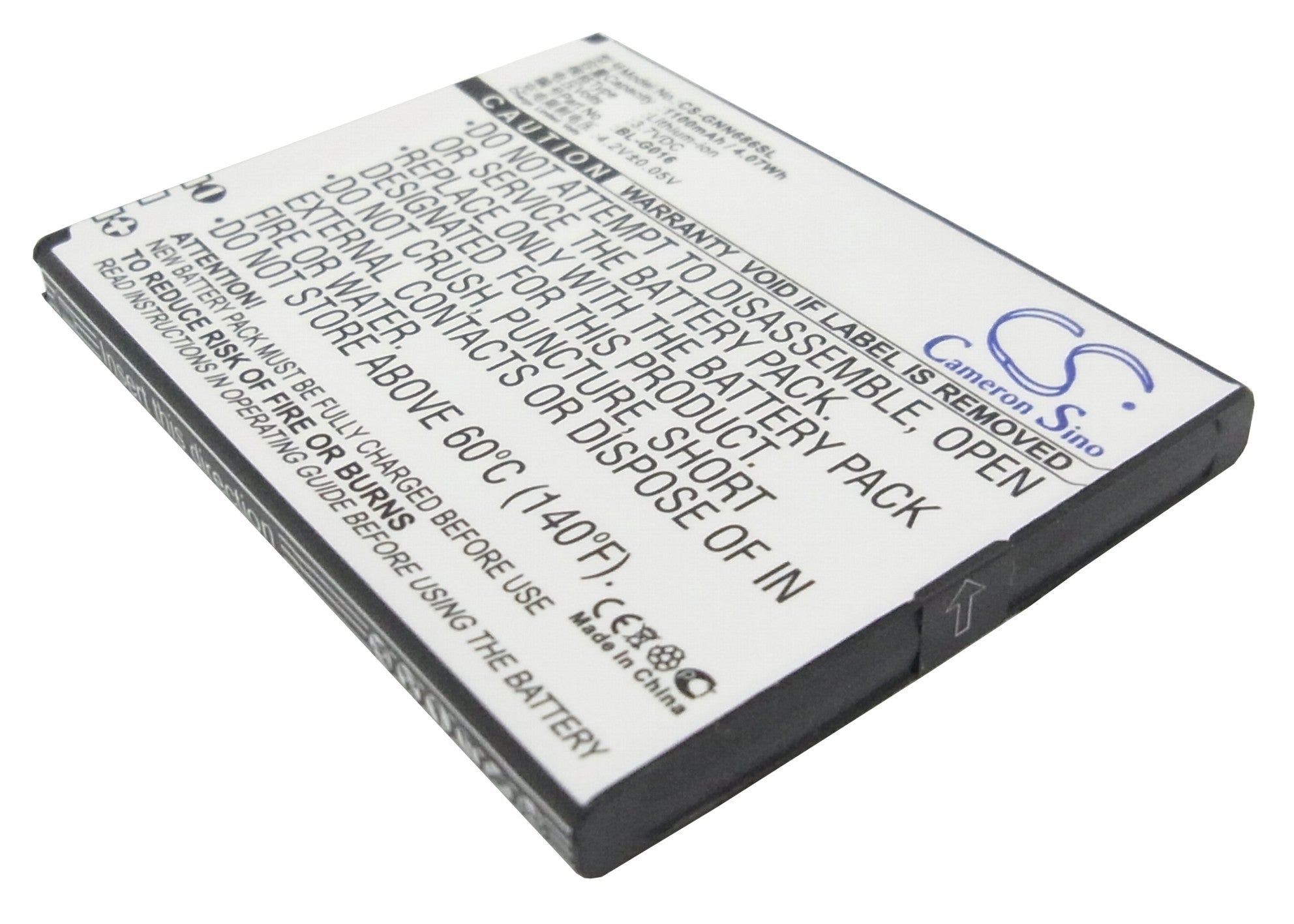Explay Infinity & GIONEE Battery: 1100mAh 3.7V Li-ion Replacement - Infinity II, GN600/GN868H/GN868