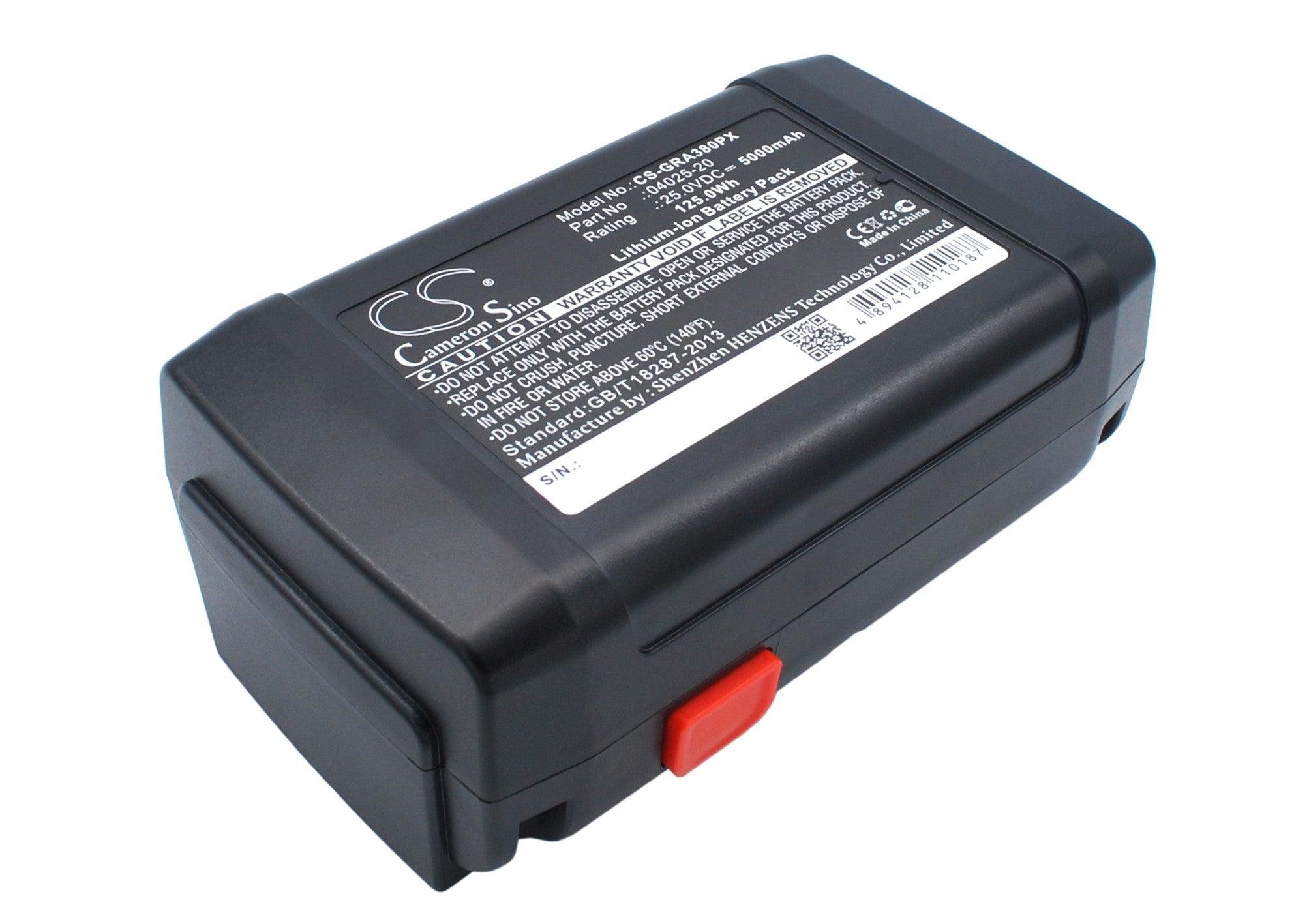 25V 5000mAh Battery for Gardena Accu-Spindelmaher 380 Li Cylinder Lawnmower - Replacement Power, 125Wh