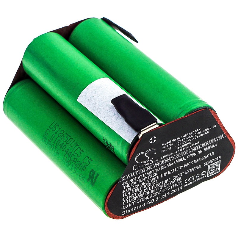 18V 2600mAh Replacement Battery for Gardena Accucut 400Li/450Li Cordless Grass Trimmers - 46.8Wh Li-ion