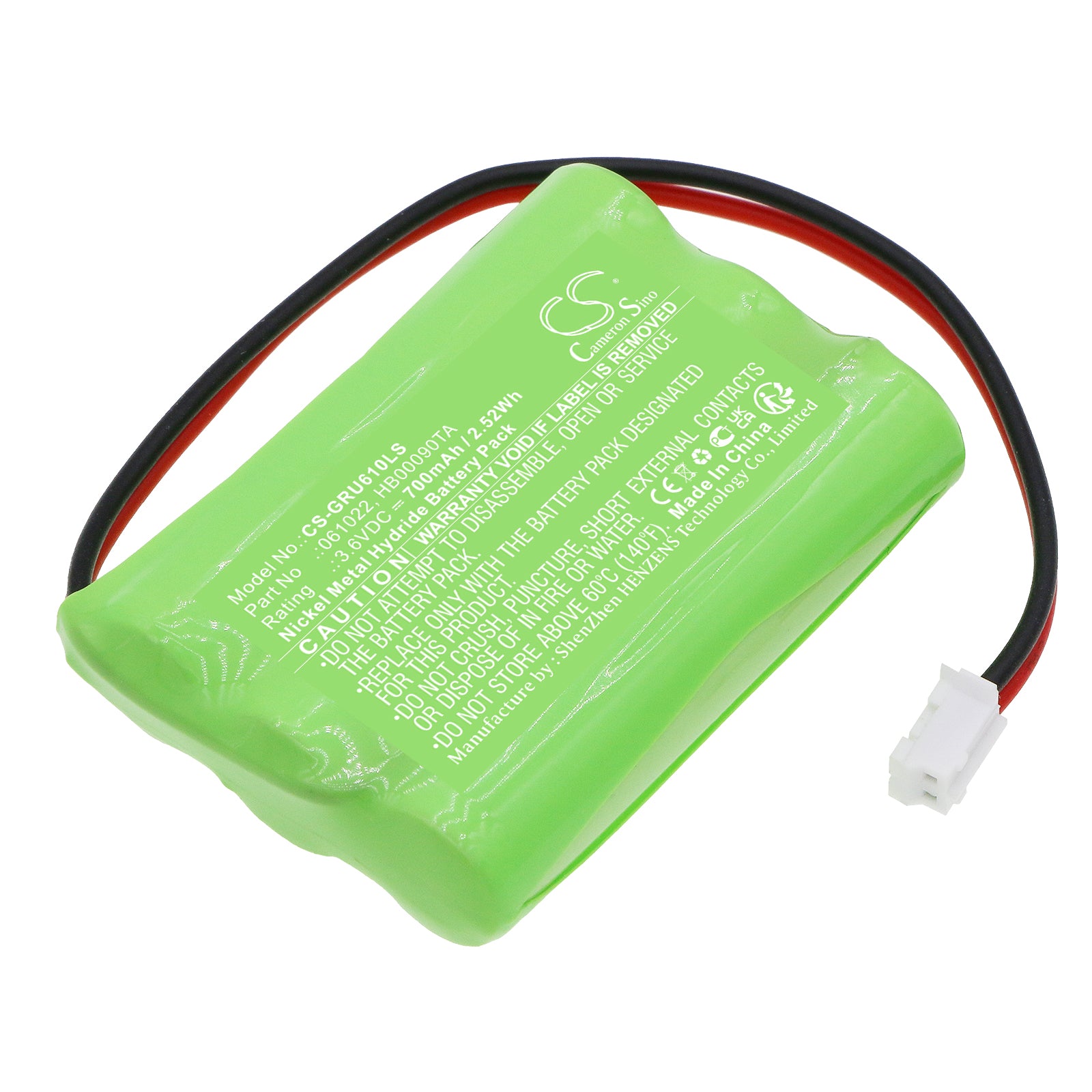 3.6V 700mAh Ni-MH Replacement Battery for Legrand Emergency Lights 061022, 062520, 062521 (44.8x31.2x10.5mm)
