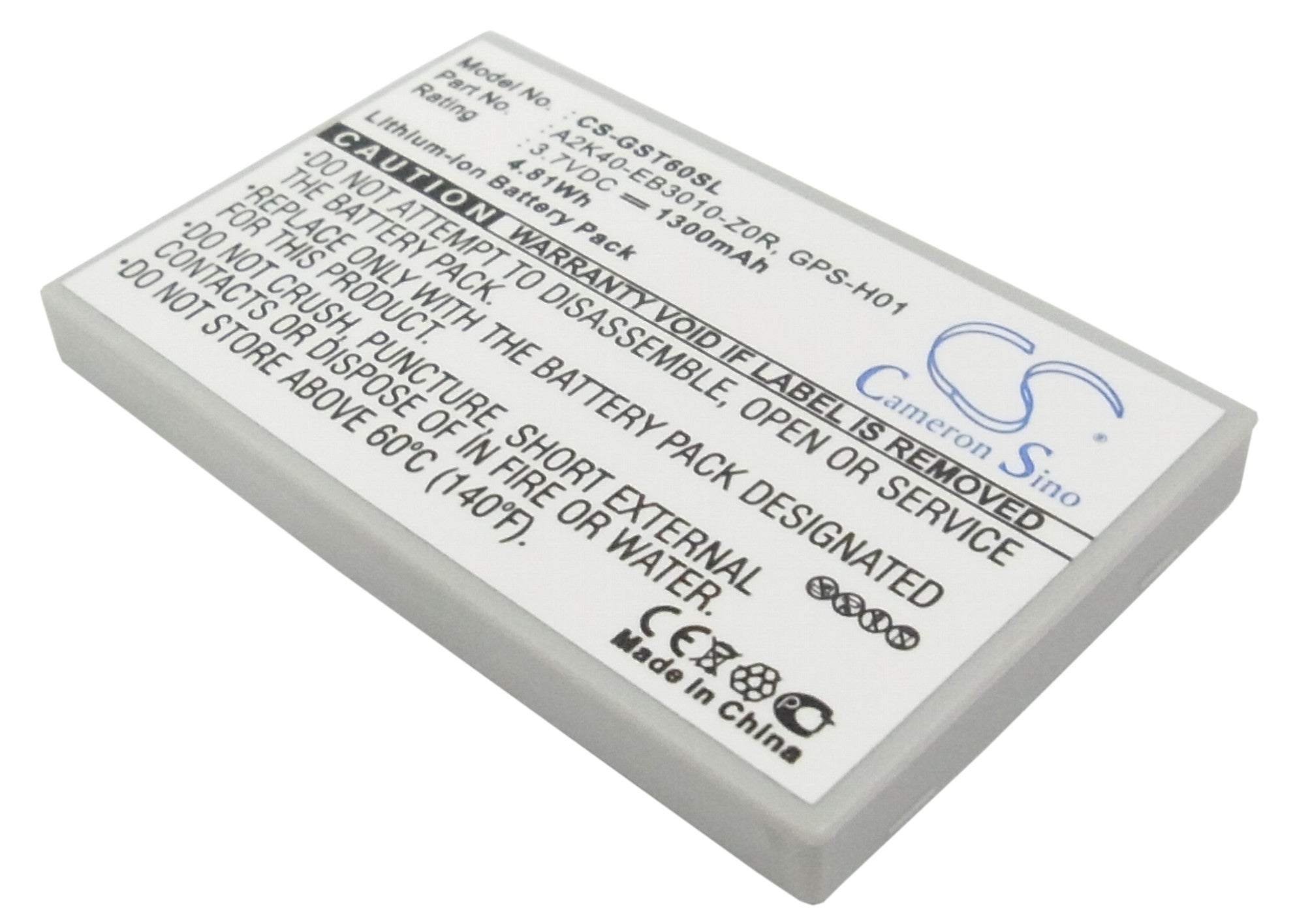 1300mAh Replacement Battery for Gigabyte gSmart t600 & MW998 Smartphones - 3.7V Li-ion Power Boost