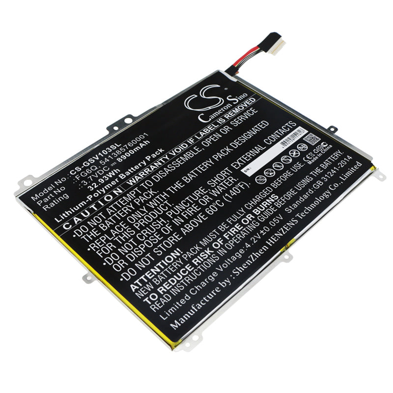 Gigaset QV1030 Tablet Battery Replacement - 8900mAh 3.7V Li-Polymer FG6Q - 32.93Wh (Model 541385760001)
