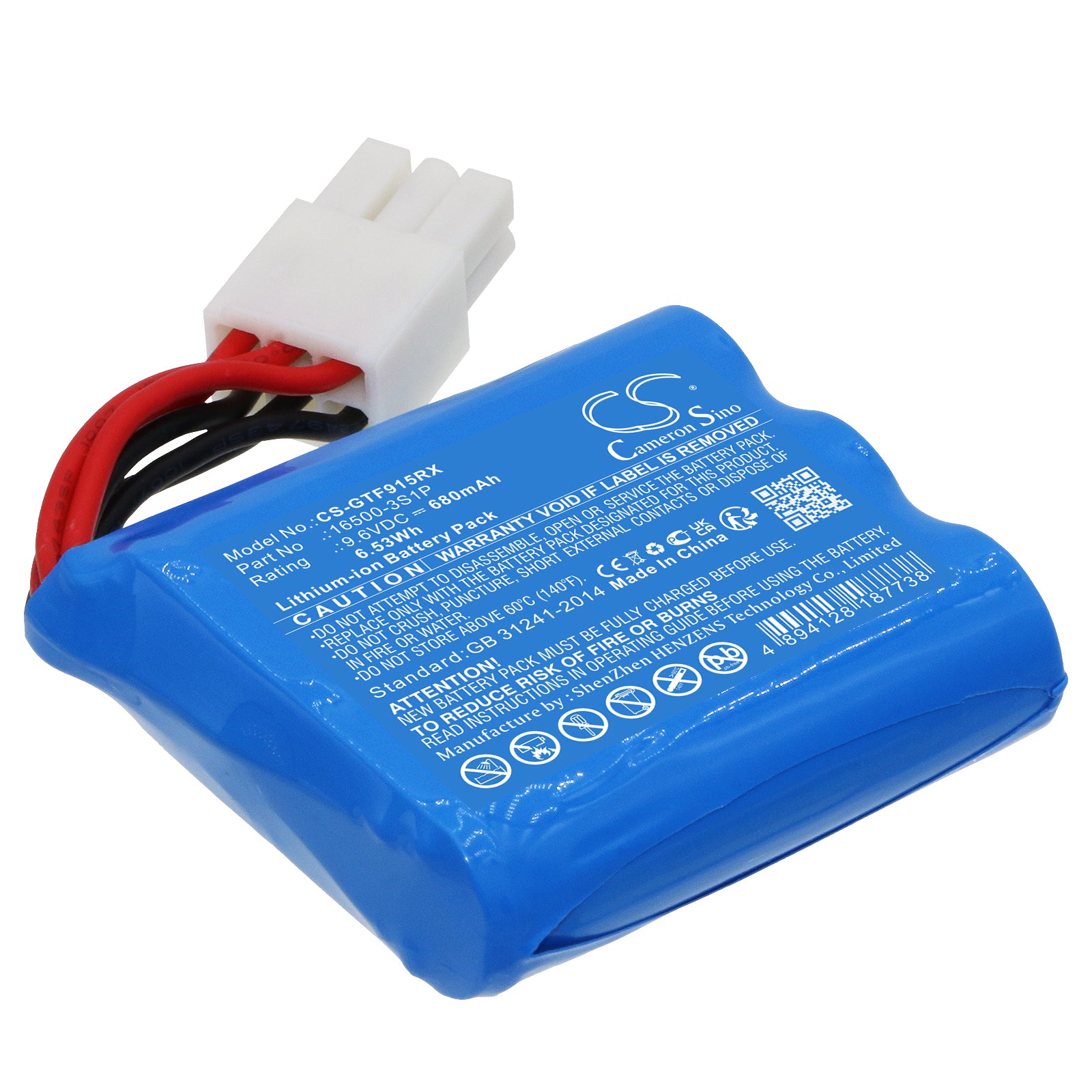 9.6V 680mAh LiFePO4 Battery - GPToys Foxx, Hosim 9115, 9116, S911, S912 RC Car Upgrade (16500-3S1P)