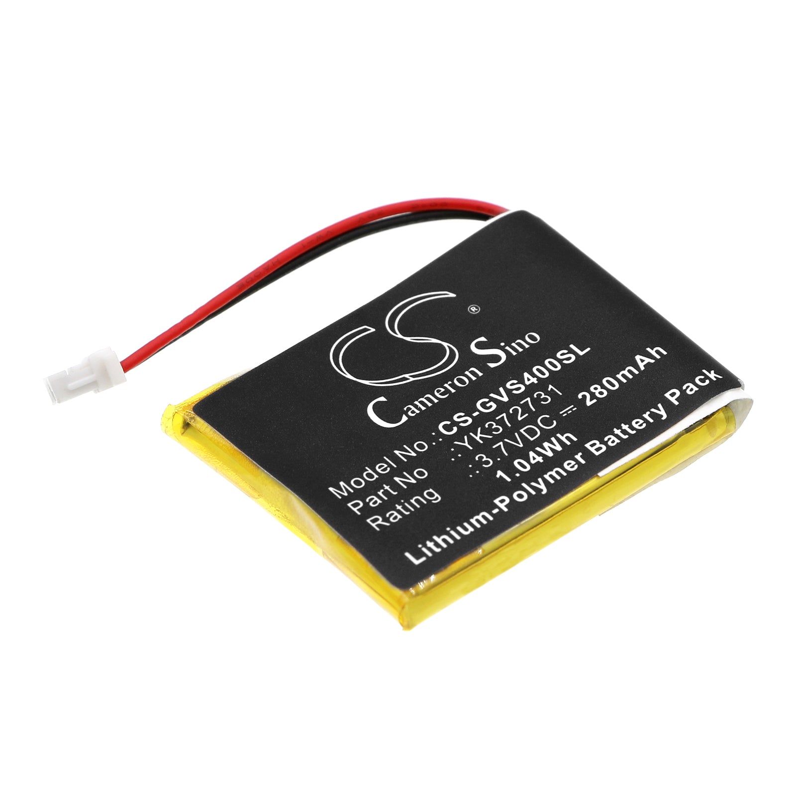 280mAh Replacement Battery for Golf Buddy Voice GPS, VS4, Voice Plus, 2 - 3.7V Li-Polymer