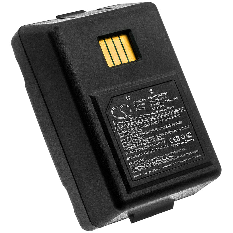 Dolphin 7850 Barcode Scanner Battery - 1800mAh, 7.4V Li-ion Replacement, Handheld Terminal Power - 200-00059-6