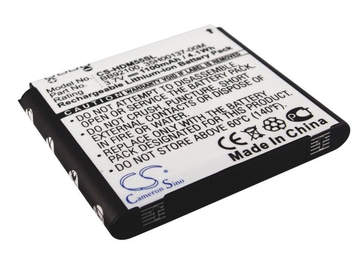 1100mAh 3.7V Li-ion Battery for HTC Aria, HD Mini, Liberty, Photon T5555, A6380, Dopod G9 (45.66x41.78x6.2mm)