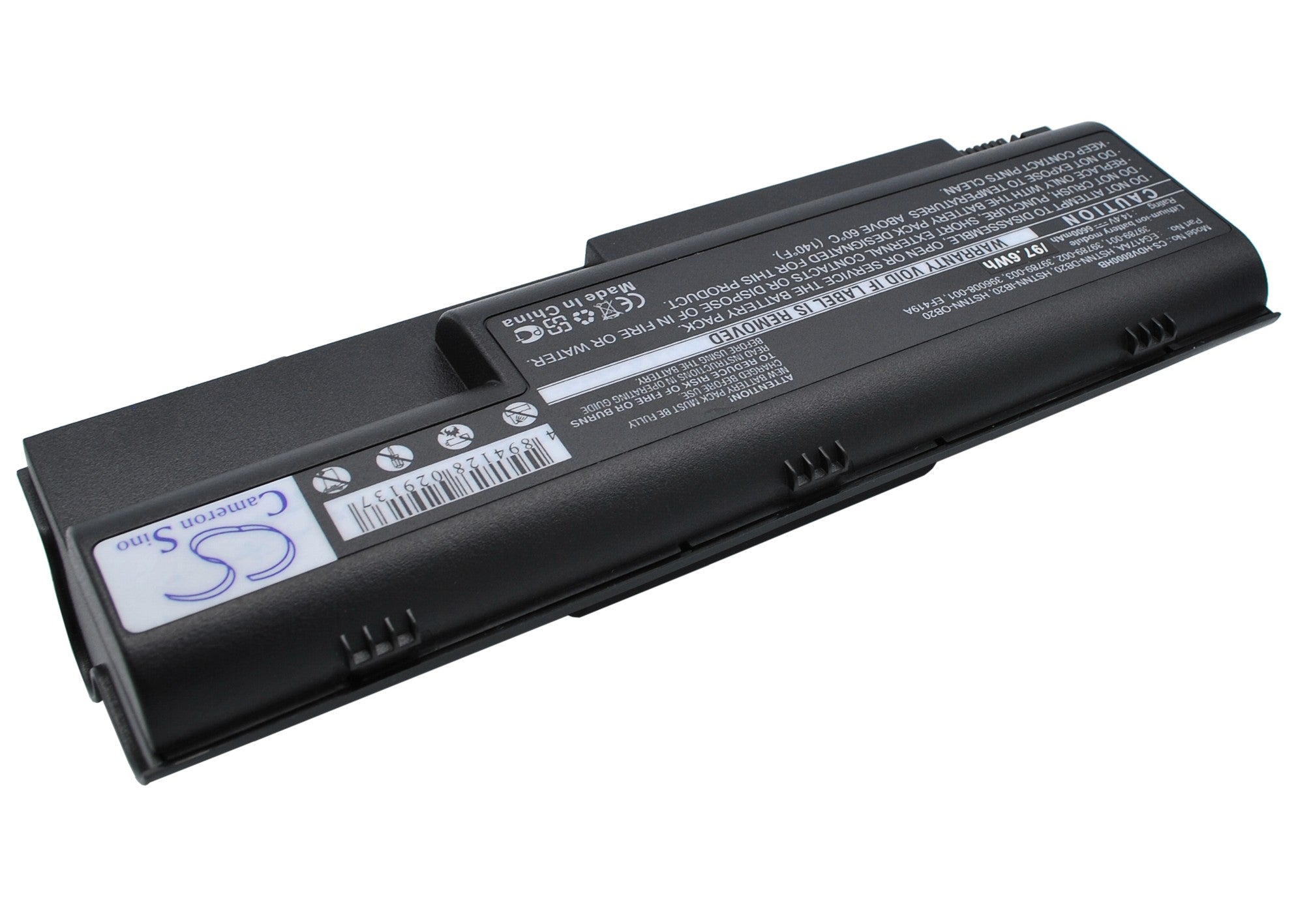 95.04Wh 6600mAh Battery for HP Pavilion dv8000/dv8200/dv8300 Series Laptops - 14.4V Li-ion Replacement