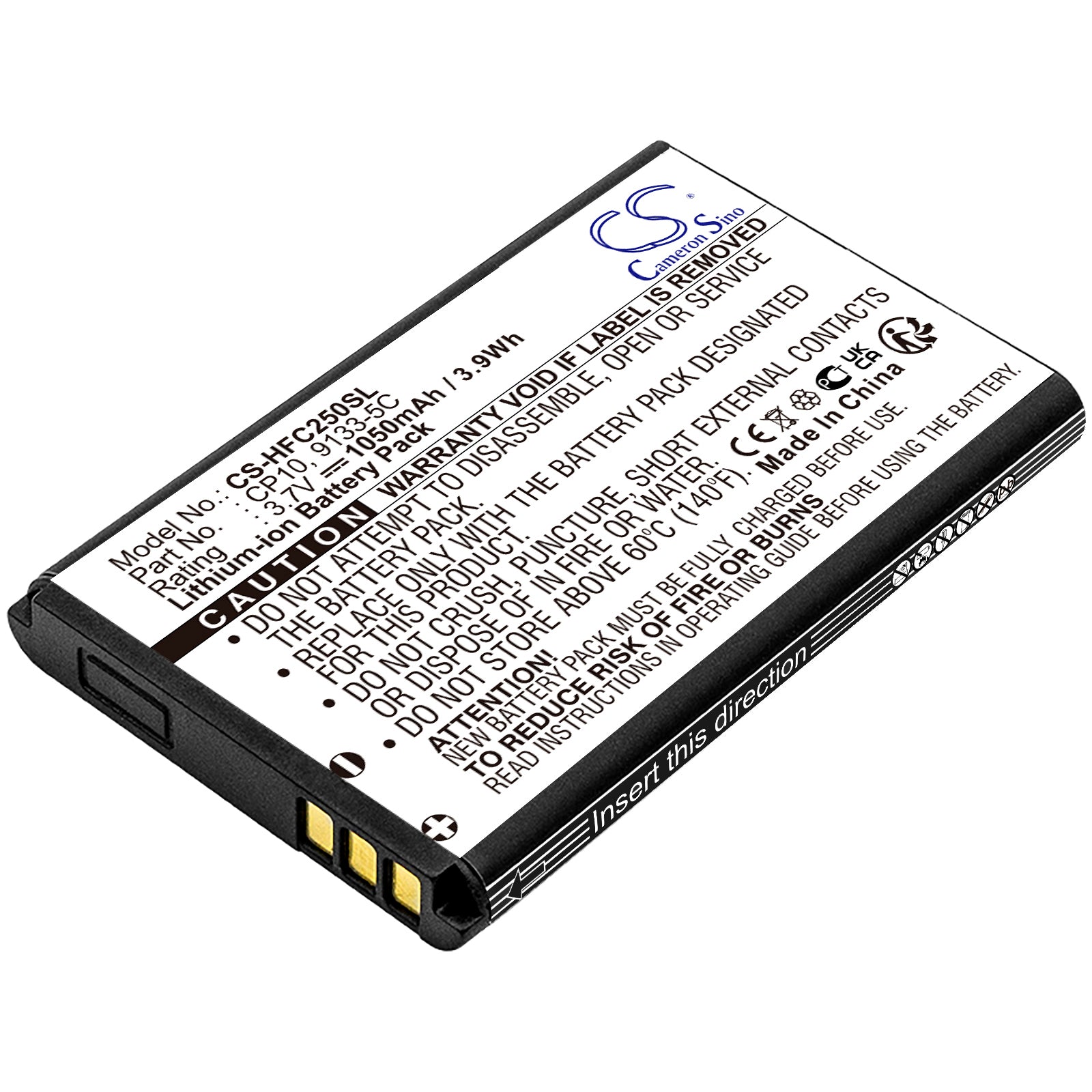 1050mAh Replacement Battery for Amplicomms Powertel/Doro Phones - 3.7V Li-ion - Fits Select Models