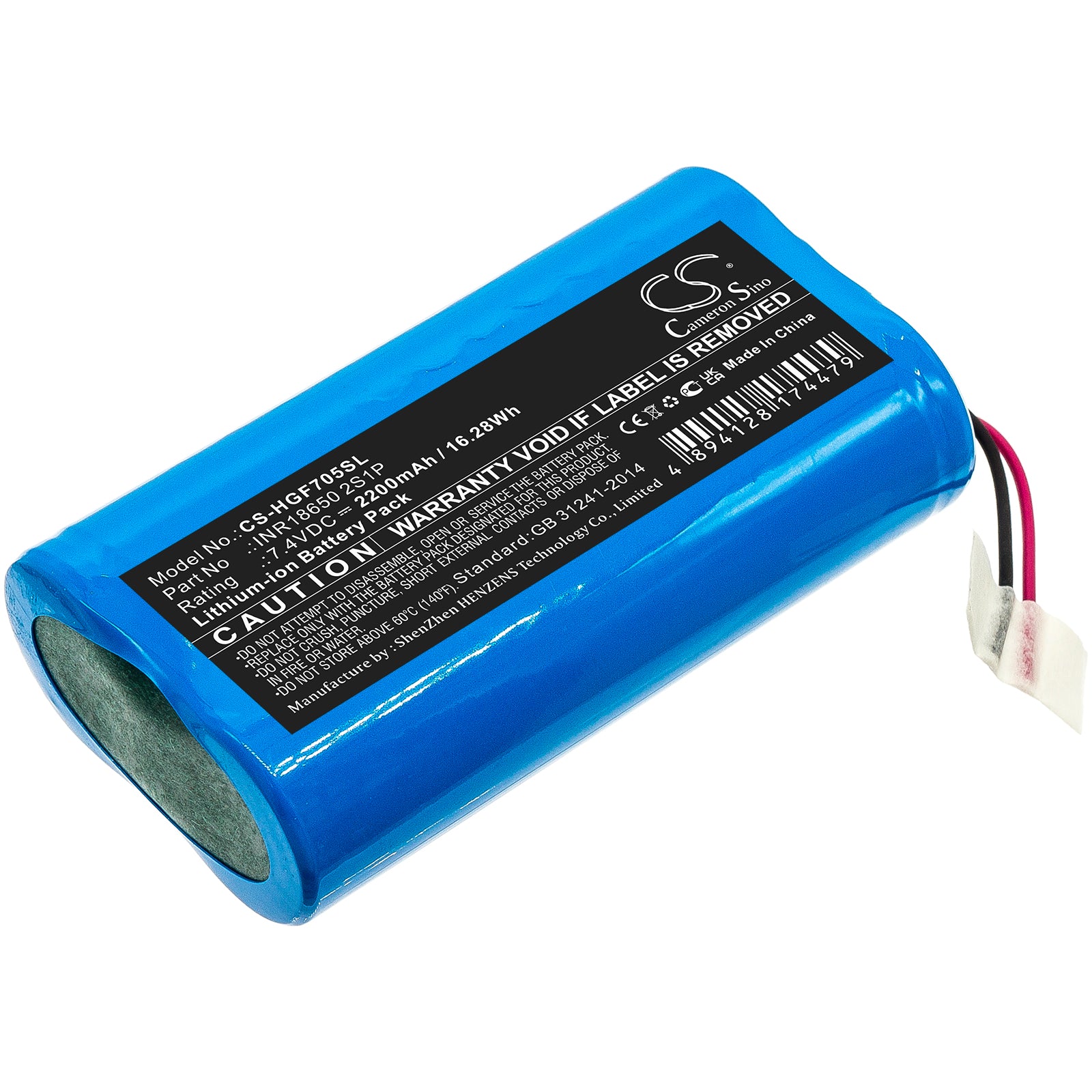 7.4V 2200mAh Li-ion Replacement Battery for CHI Escape GF7054 Cordless Hair Straightener - 16.28Wh