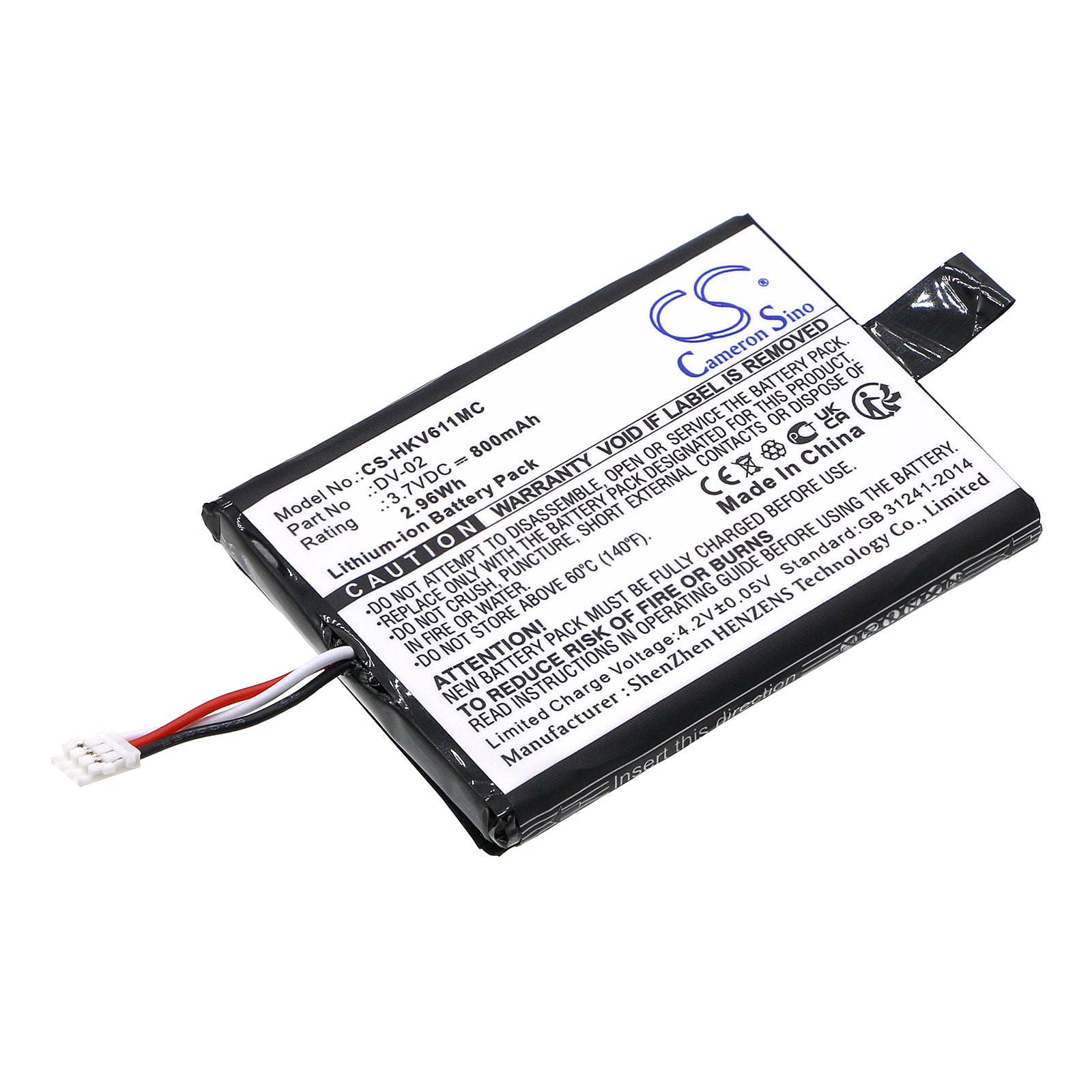 800mAh Replacement Battery for Hikvision DS-MH611 & iDS-TCO100F Security Cameras, 3.7V Li-ion Backup Power