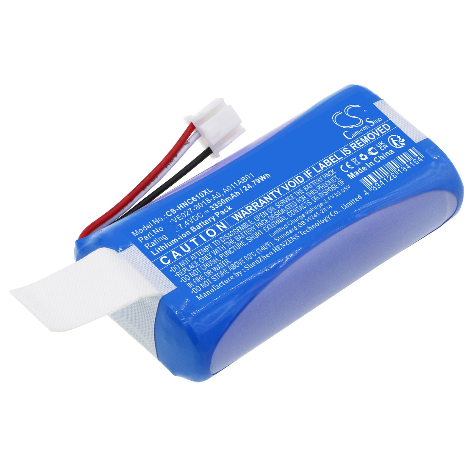 7.4V 3350mAh Replacement Battery for Intermec CV61, CV61A, 1011CM01 Tablets - VE027-8018-A0, A011AB01