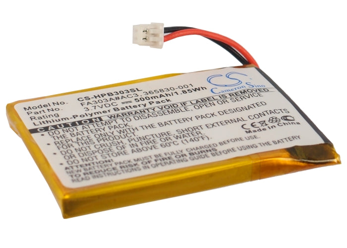 500mAh Battery Replacement for HP FA303A#AC3 Bluetooth Headphones - 3.7V Li-Polymer Wireless Headset