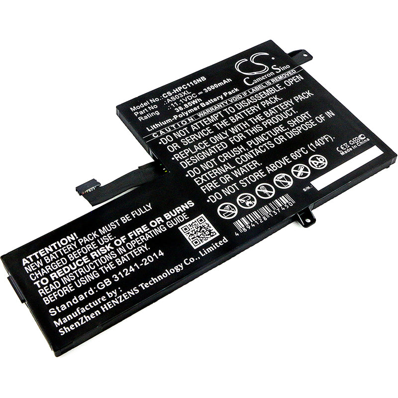 HP Chromebook 11 G5 EE Y4P07AV Laptop Battery - 3500mAh 11.1V Replacement - AS03XL, 918669-855