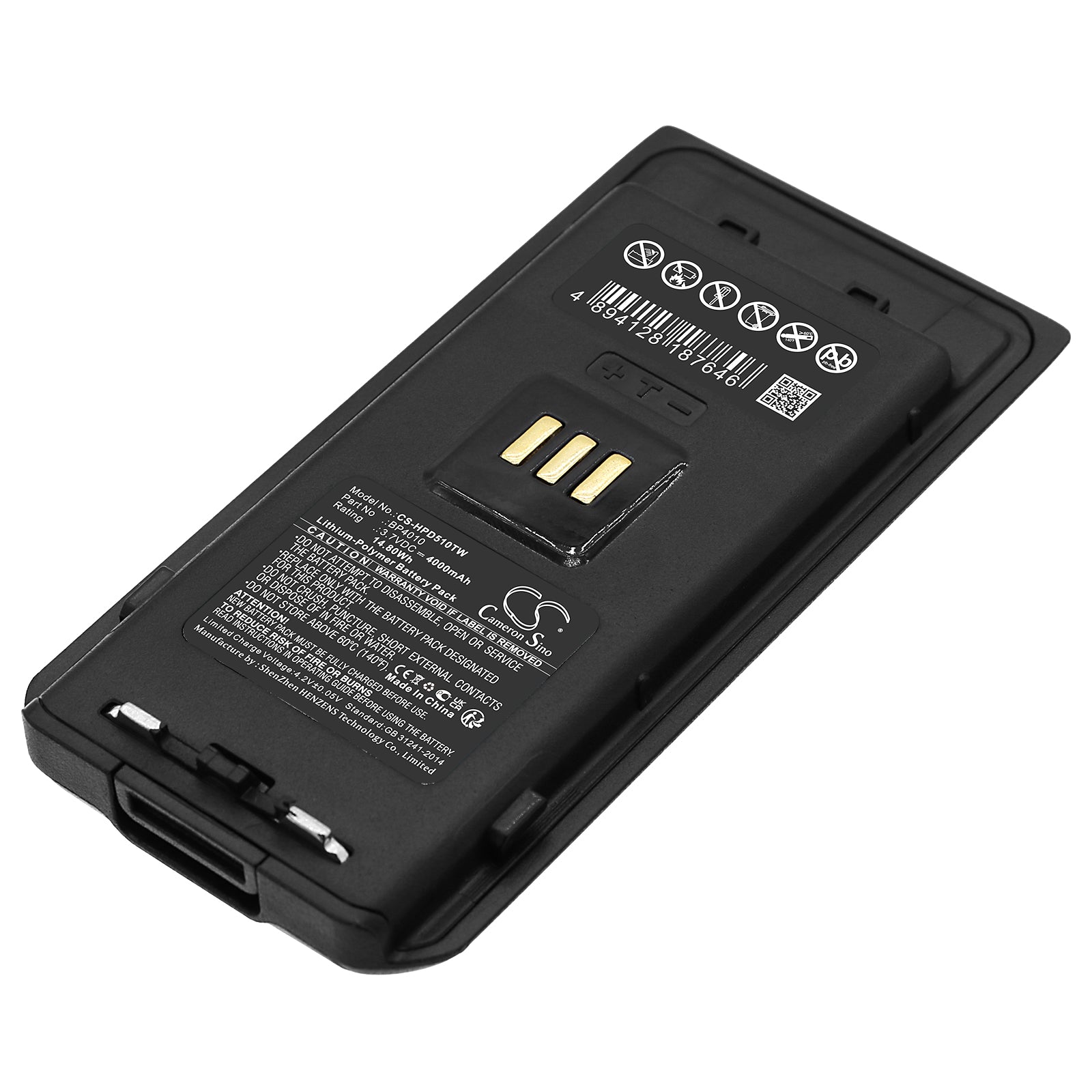 4000mAh Battery for Hytera AP510 AP515 Series Two-Way Radios, 3.7V Li-Polymer Replacement Power