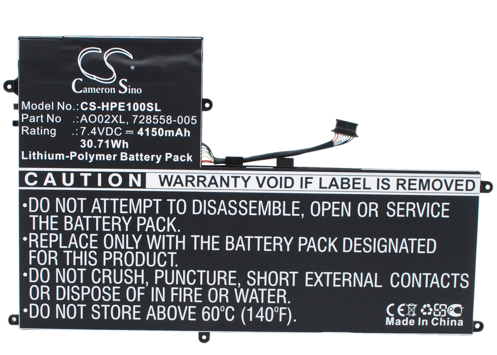 HP ElitePad 1000 G2 Tablet Battery - 4150mAh, 7.4V, 30.71Wh Li-Polymer Replacement for Repair & Power Enhancement