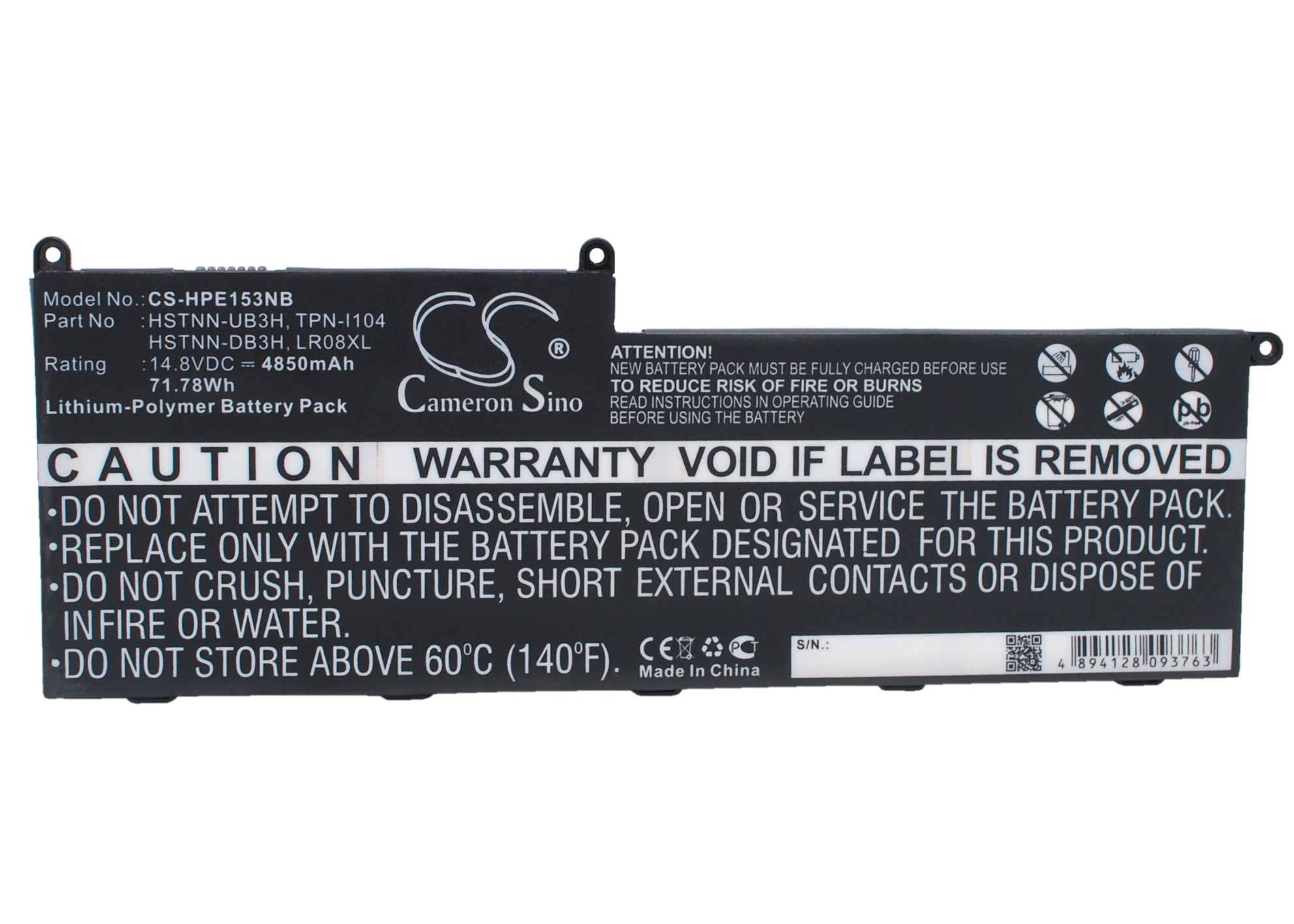 71.78Wh 4850mAh Replacement Battery for HP Envy 15-3000 Series Laptops - 14.8V Li-Polymer