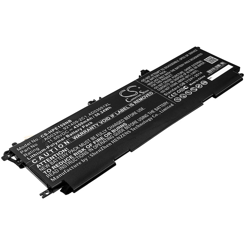 50.24Wh Battery for HP Envy 13-AD Series Laptops - AD03XL, 921409-271 - 11.55V Li-Polymer, 4350mAh - Replacement Power