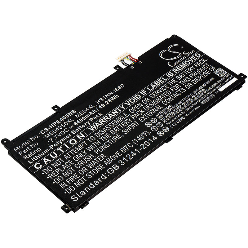 6400mAh Laptop Battery for HP Elite x2 1013 G3 - 7.7V 49.28Wh Replacement - ME04XL, 937434-855 Li-Polymer