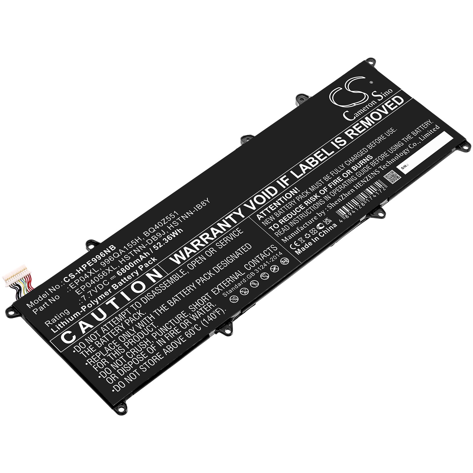 6800mAh Battery for HP Elite Dragonfly G1 G2 Max - 7.7V 52Wh - EP04XL Laptop Battery Replacement