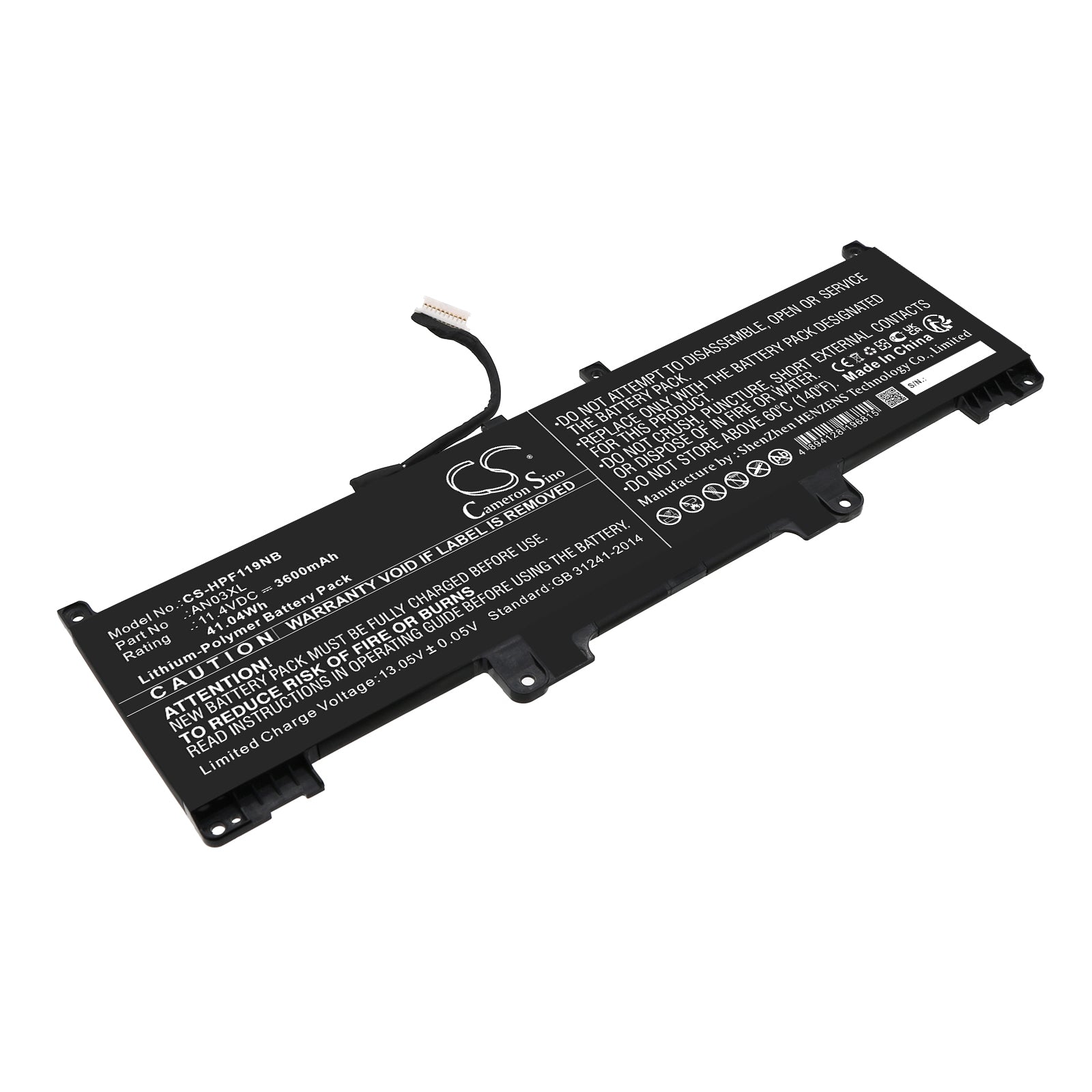 3600mAh Replacement Laptop Battery for HP Pro x360 Fortis 11 G9 Series, 11.4V 41.04Wh, AN03XL, HSTNN-OB2K