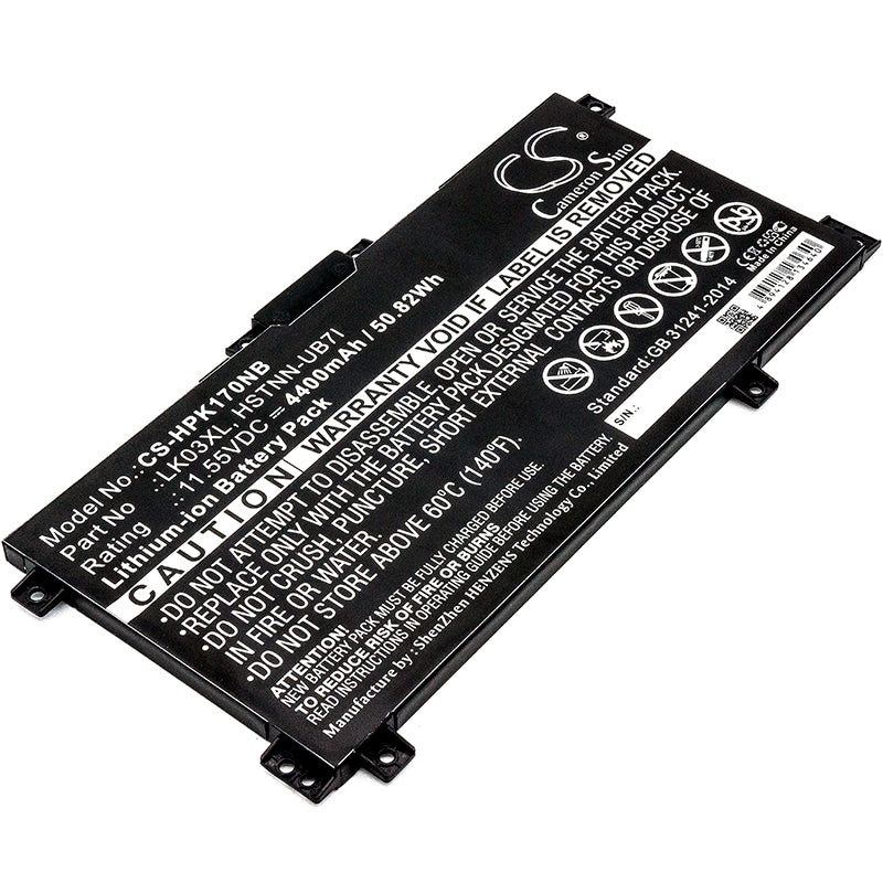 50.82Wh 4400mAh Laptop Battery for HP Envy/Pavilion X360 15 & Envy 17 Series - 11.55V Li-ion Replacement