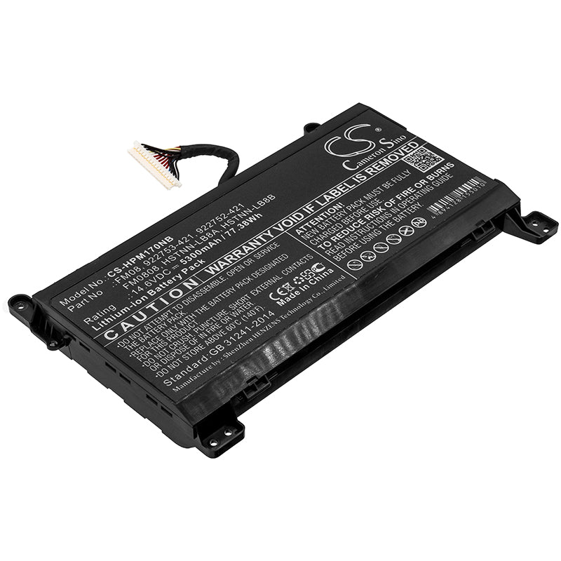 5300mAh Battery for HP Omen 17-AN Series Gaming Laptops - 14.6V 77.38Wh - Replaces 922753-421, FM08