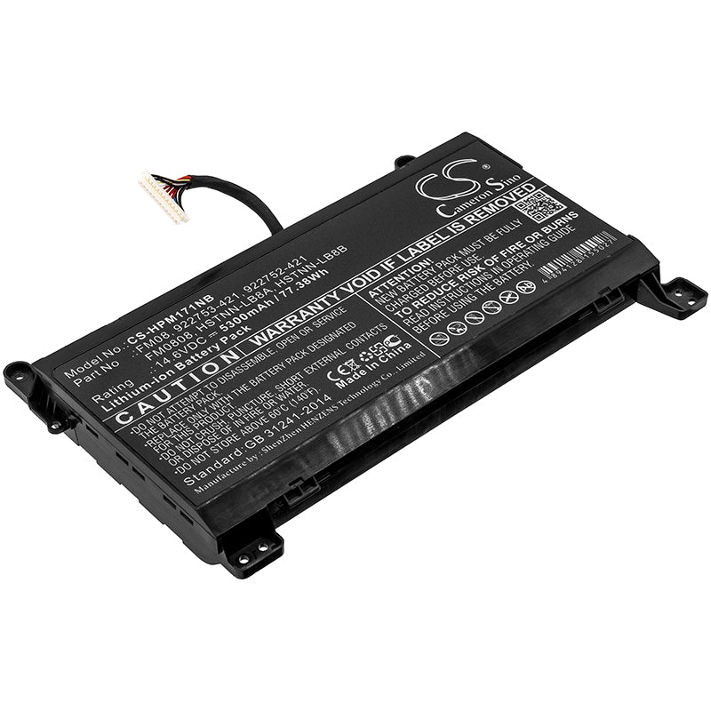 5300mAh Battery for HP Omen 17-AN Series - 14.6V 77.38Wh Li-ion Laptop Replacement - Compatible with Specific Omen 17-AN Models