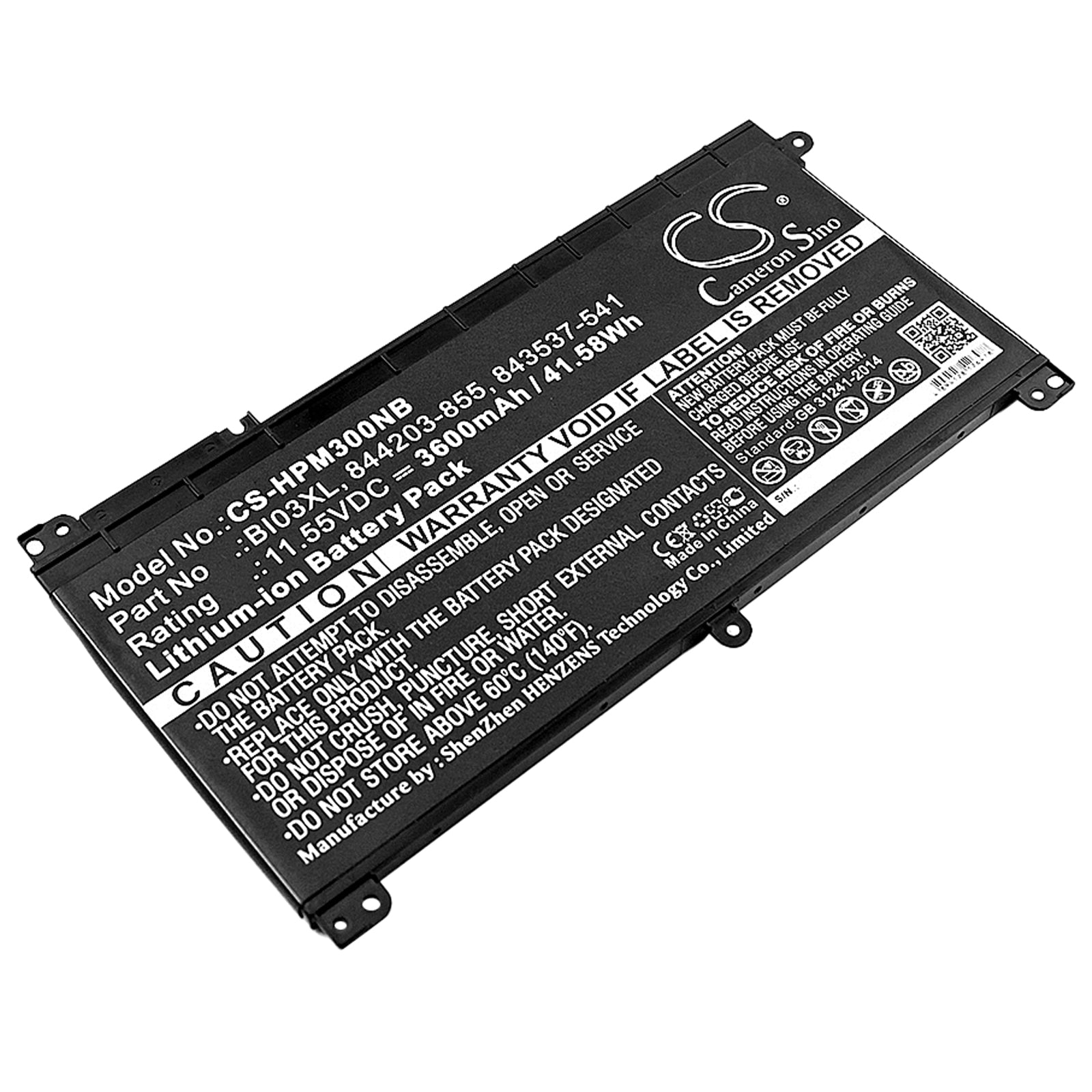 41.58Wh 3600mAh Replacement Battery for HP Pavilion X360 13-U, Stream 14, Probook X360 11 G1/G2 - BI03XL