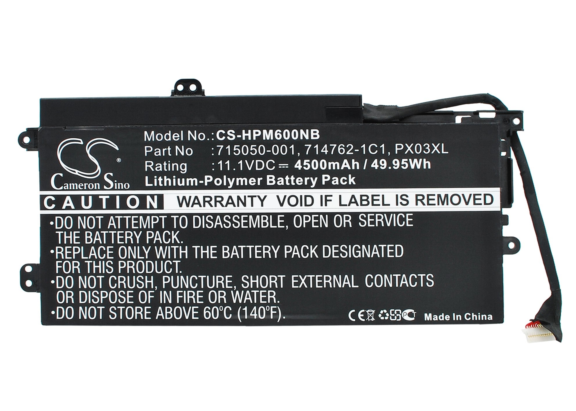 4500mAh Laptop Battery for HP Envy M6, M6-K & Touchsmart 14 Series - 11.1V, 49.95Wh
