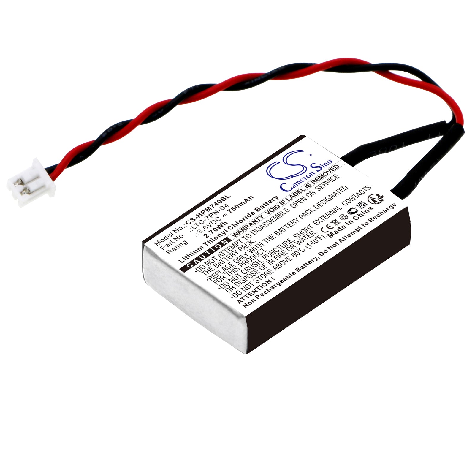750mAh 3.6V Lithium Battery Replacement for Heidelberg Printer Memory PLC - LTC-7PN-S4, Long-Life Power