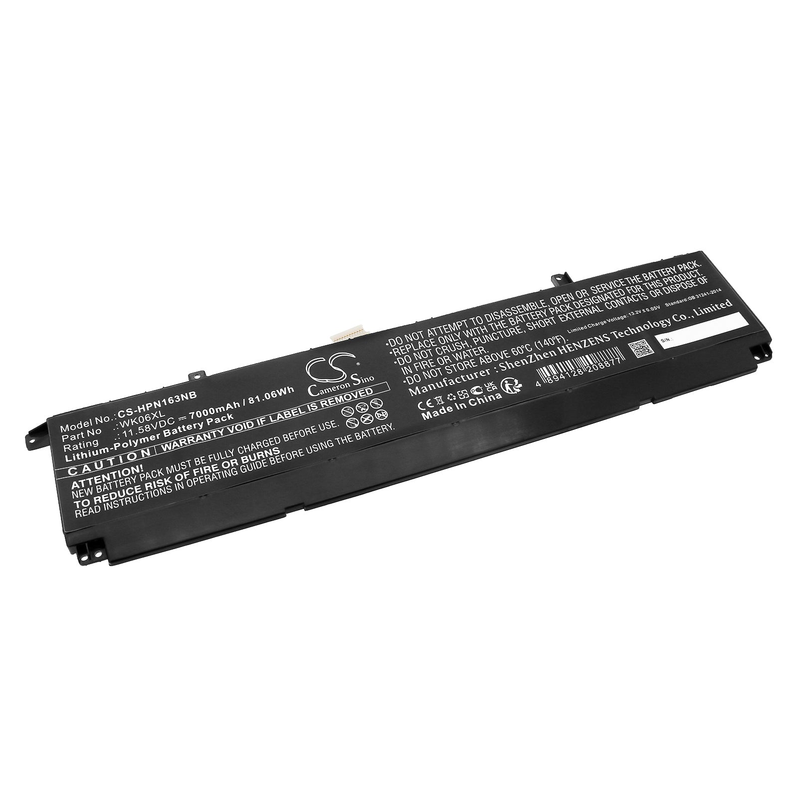 WK06XL Battery for HP OMEN 16 & 17 Gaming Laptops - 11.58V 7000mAh Replacement Battery - HSTNN-OB21, M41711-005